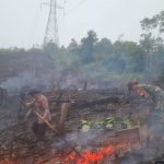 Kapolsek Seluas Bersama Bhabinkamtibmas dan Babinsa Padamkan Sisa Api